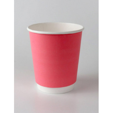 Бумажный стакан 2-слойный Розовый d=80 250мл