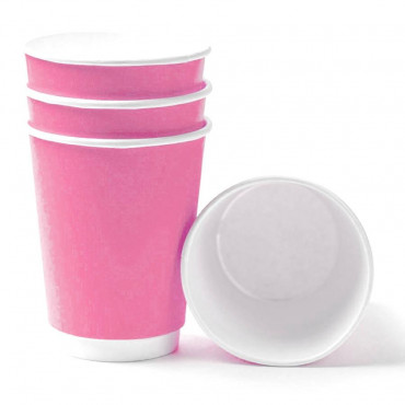 Бумажный стакан 2-слойный Розовый d=90 350мл