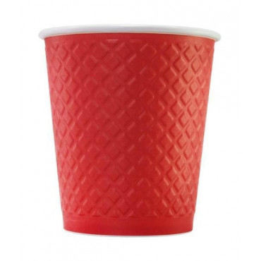 Бумажный стакан Waffle Красный 2-слойный d=80 250мл