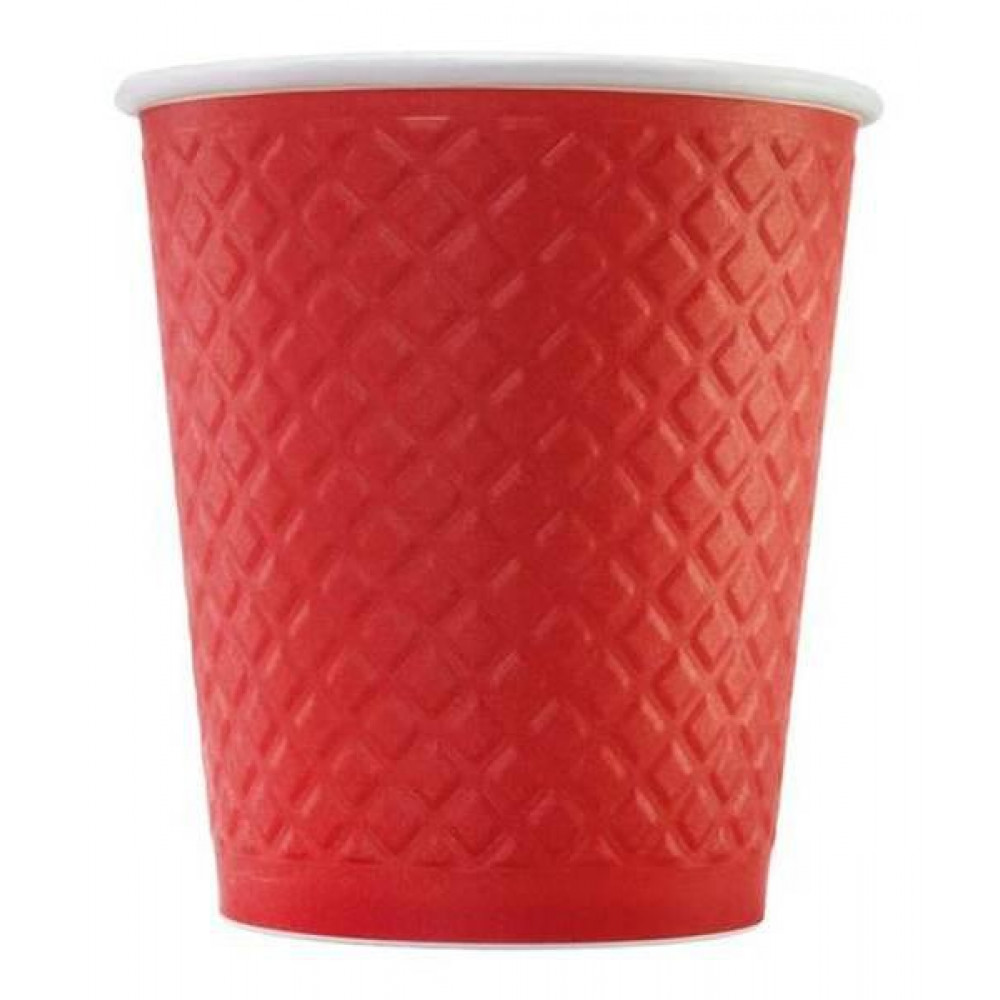 Бумажный стакан Waffle Красный 2-слойный d=90 300мл