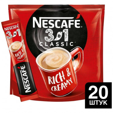 Кофе растворимый Nescafe 3в1 Классический стик 14.5г