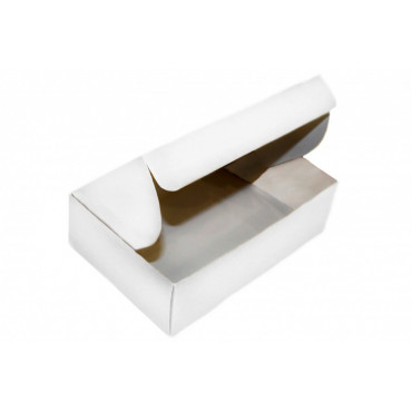 Коробка-кейс белая с крышкой и ушками 185*122*60 мм