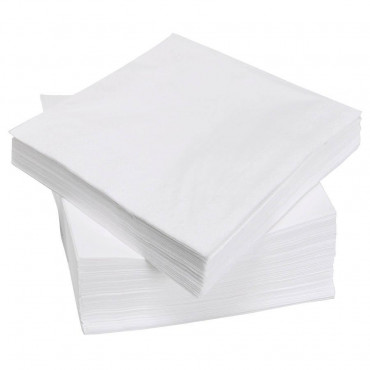 Салфетки бумажные 1-слойные белые с тиснением 24*24см 65л