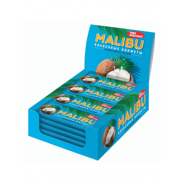 Кокосовая конфета Malibu в шоколадной глазури 50 г