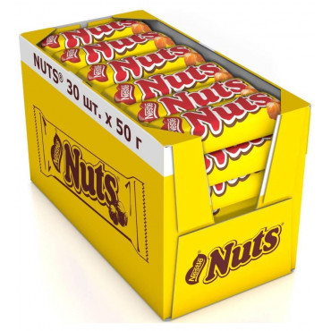 Батончик шоколадный Натс Nuts 50гр