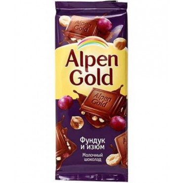 Шоколад Альпен Голд Фундук и Изюм Alpen Gold 90г