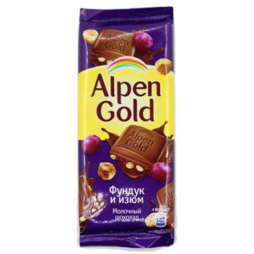 Шоколад Альпен Голд Фундук и Изюм Alpen Gold 90г