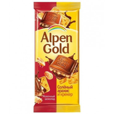 Шоколад Альпен Голд Соленый Арахис и Крекер Alpen Gold 90г