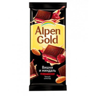 Шоколад Альпен Голд Вишня и миндаль Alpen Gold 90г