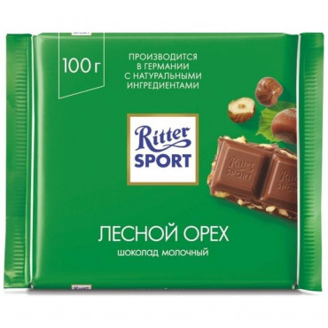 Шоколад Ritter Sport Молочный Лесной Орех 100г