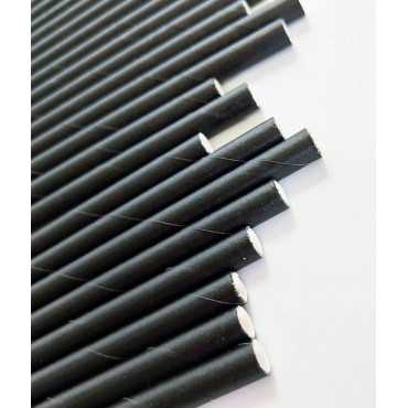 Бумажные трубочки черные 230 мм d=8мм (250 шт)