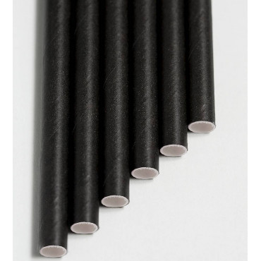 Бумажные трубочки для бутылок Черные 230 мм d=6мм (250 шт)