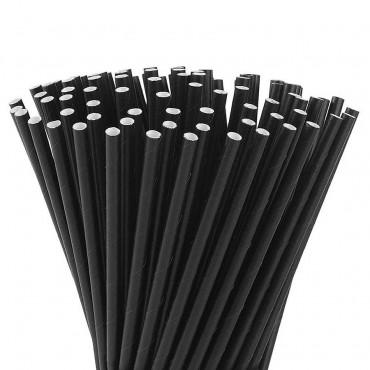 Бумажные трубочки для бутылок Черные 230 мм d=6мм (250 шт)