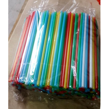 Пластик. трубочки цветные прямые MILK 240мм d=8мм