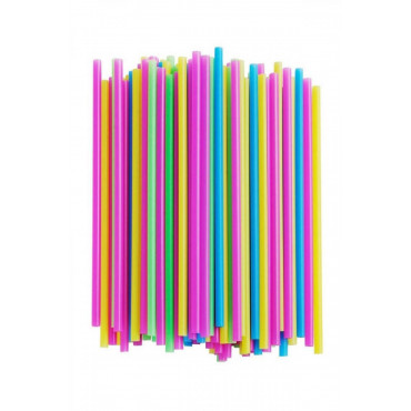 Пластиковые трубочки цветные прямые 240мм d=8мм