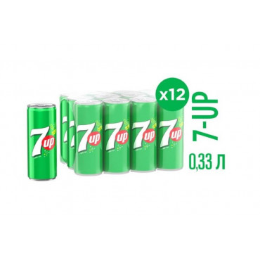 Газированный напиток 7-Up Seven Up Севен Ап 330мл ж/б
